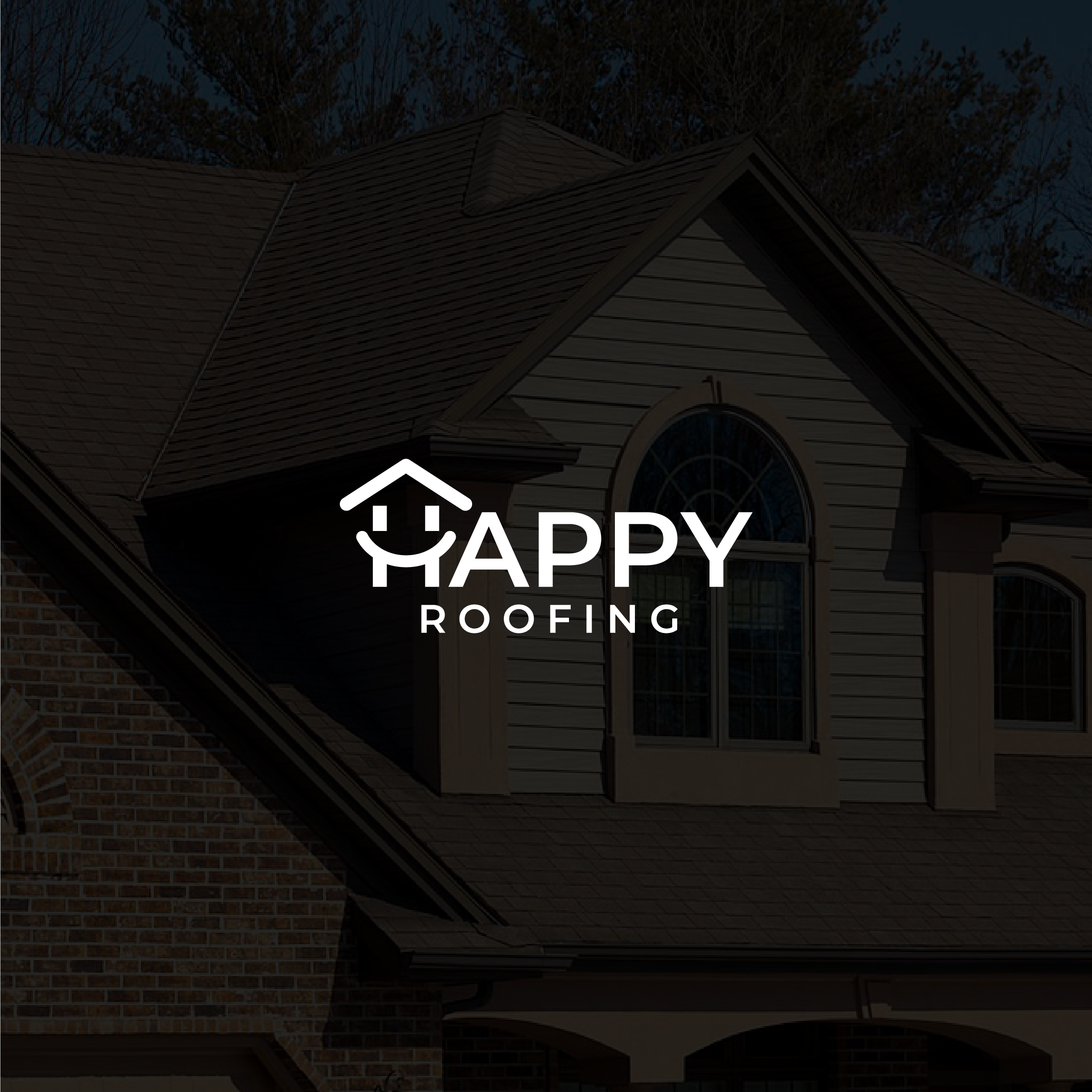 Happy Roofing Logo Design